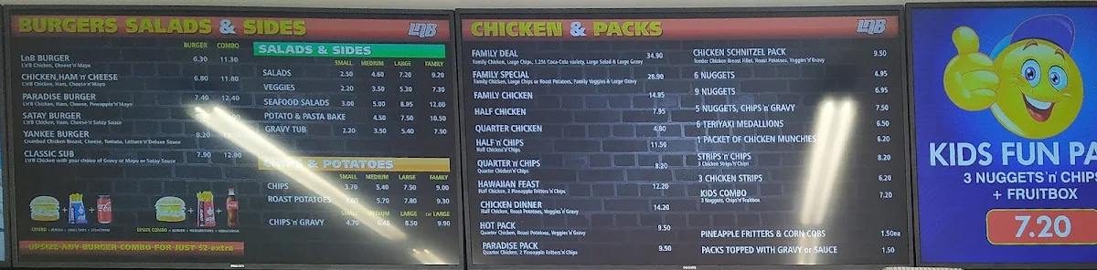 Menu, Legs 'N' Breasts