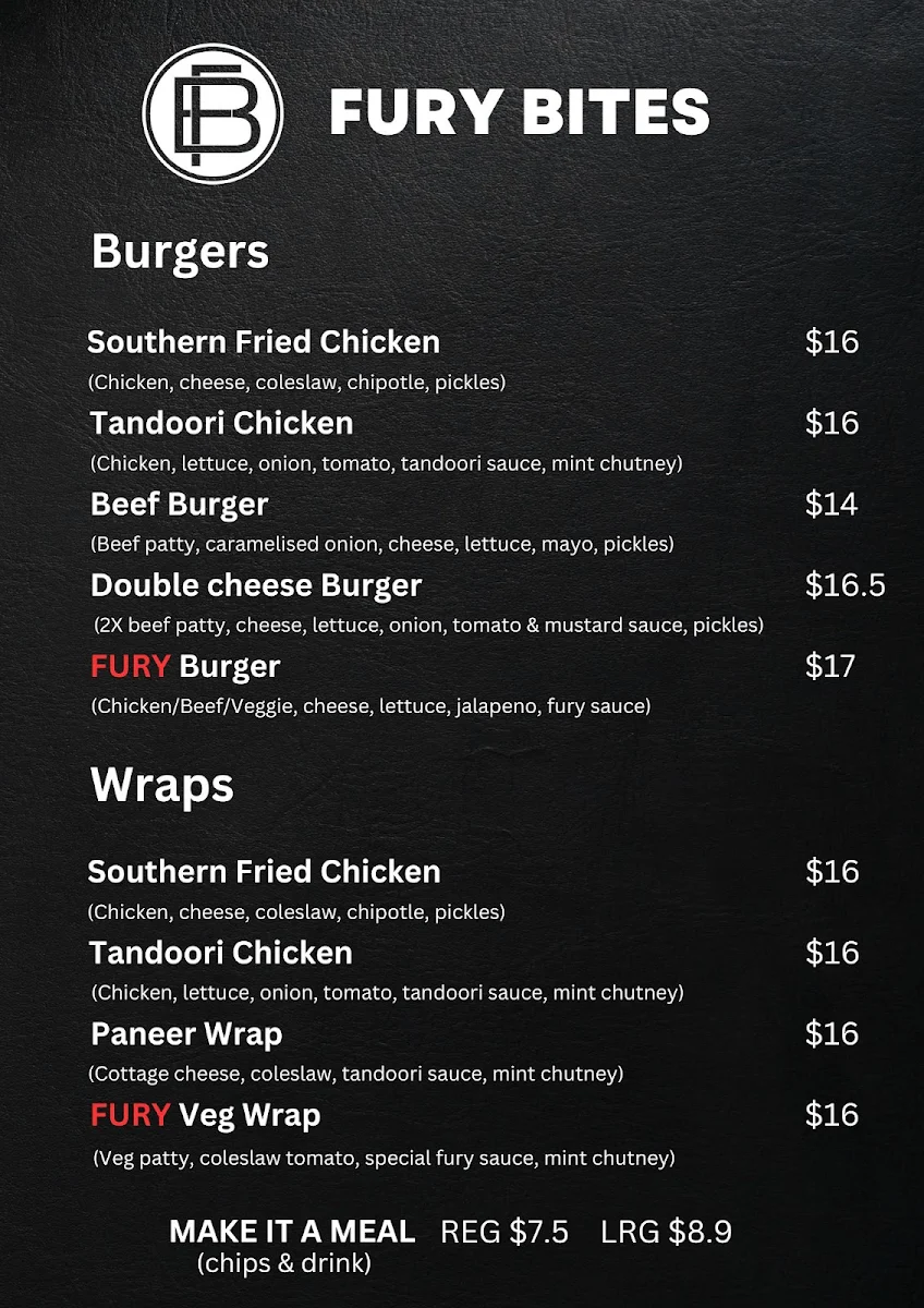 Menu, Fury Bites