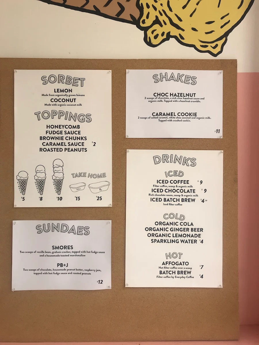 Menu, Billy van Creamy Fitzroy North