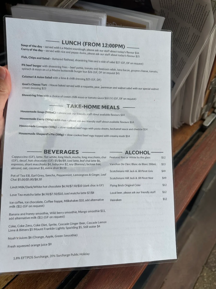 Menu, The Olive Pit Delicatessen