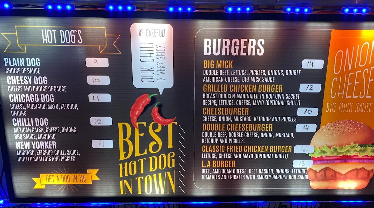 Menu, Daptos Condell Park
