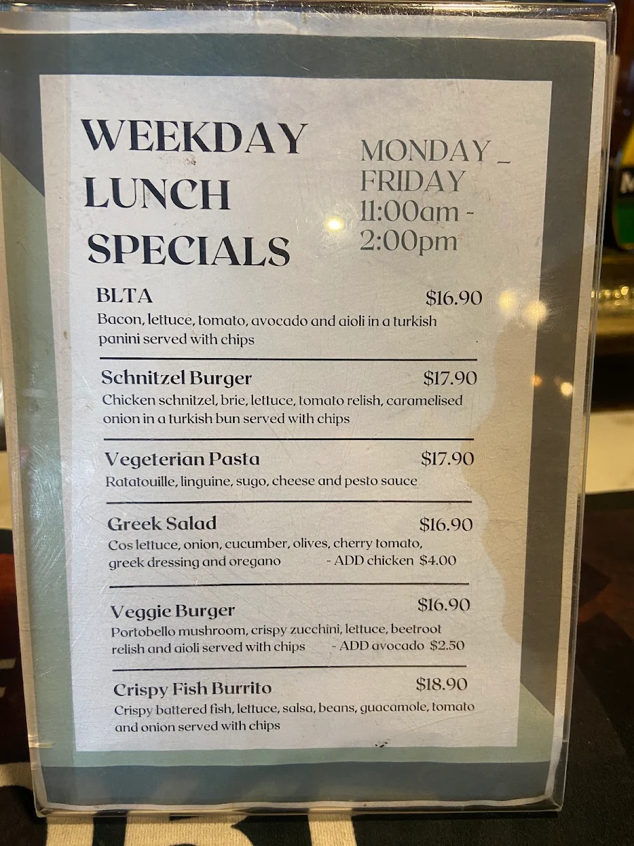 Menu, Fenway Subiaco