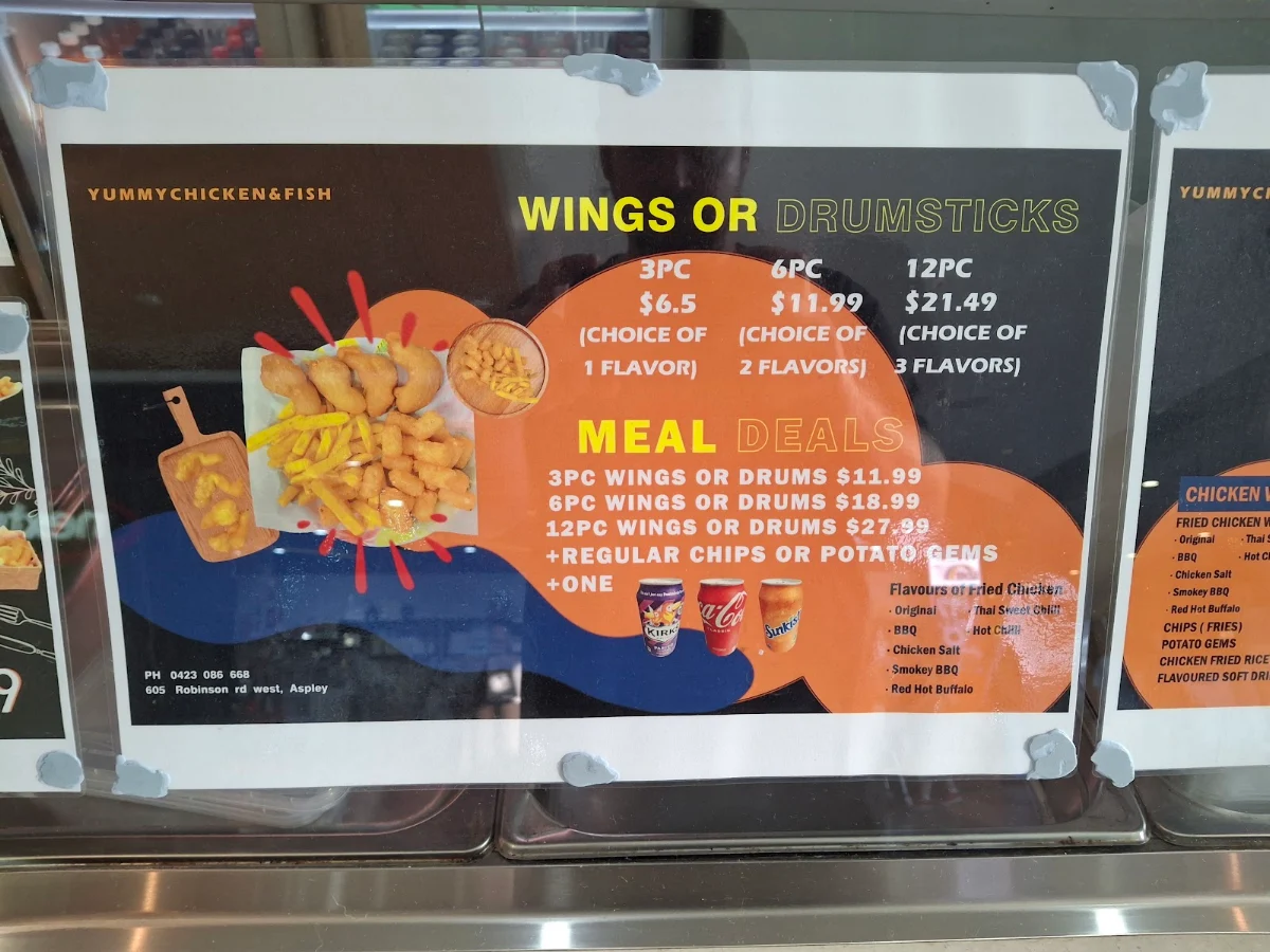 Menu, Yummy Chicken & Fish