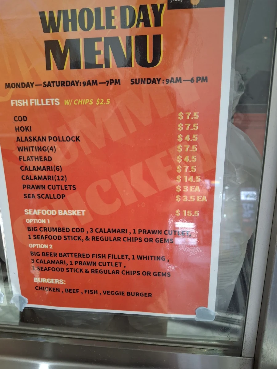 Menu, Yummy Chicken & Fish