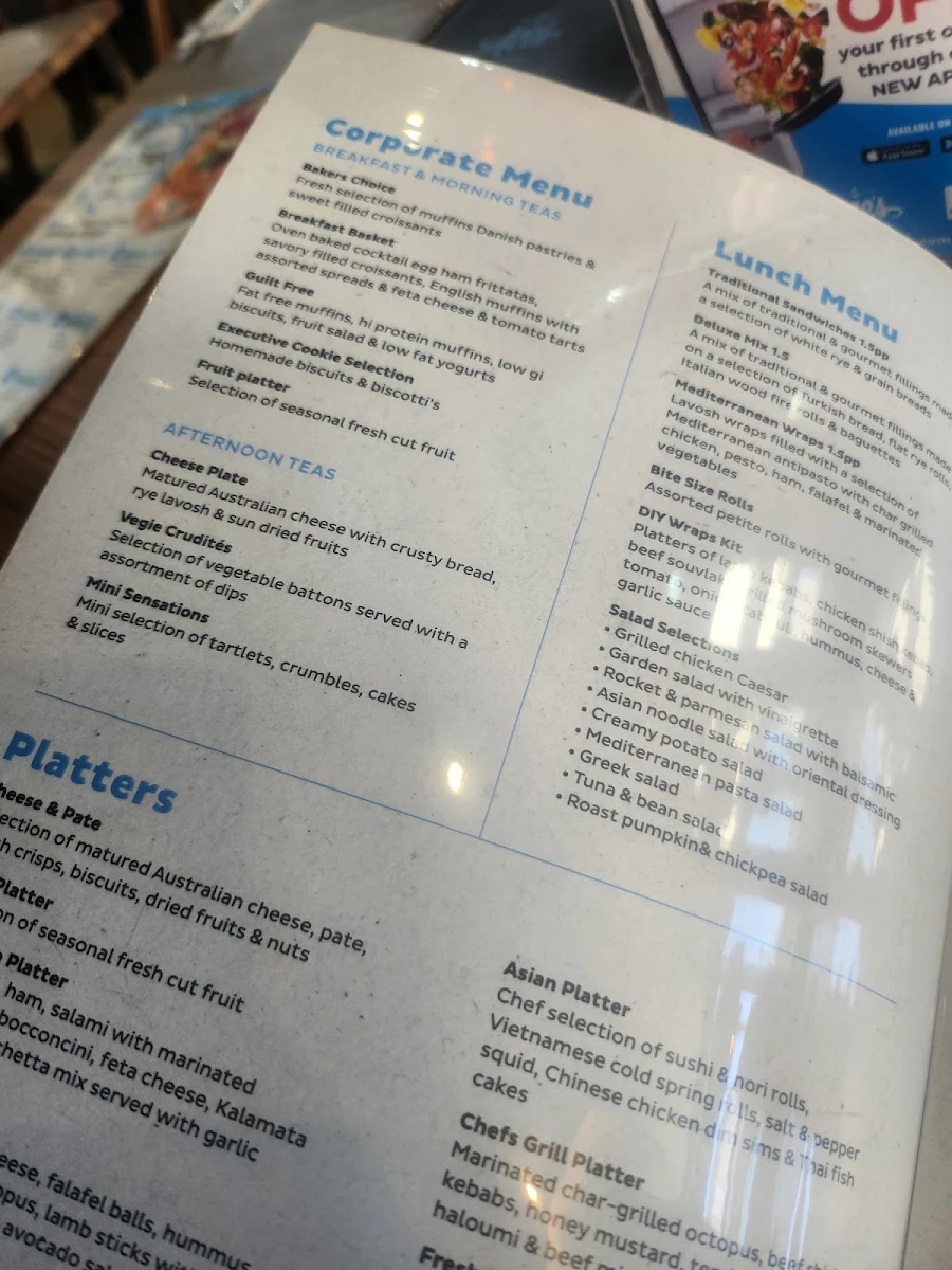Menu, Aces Ocean Foods