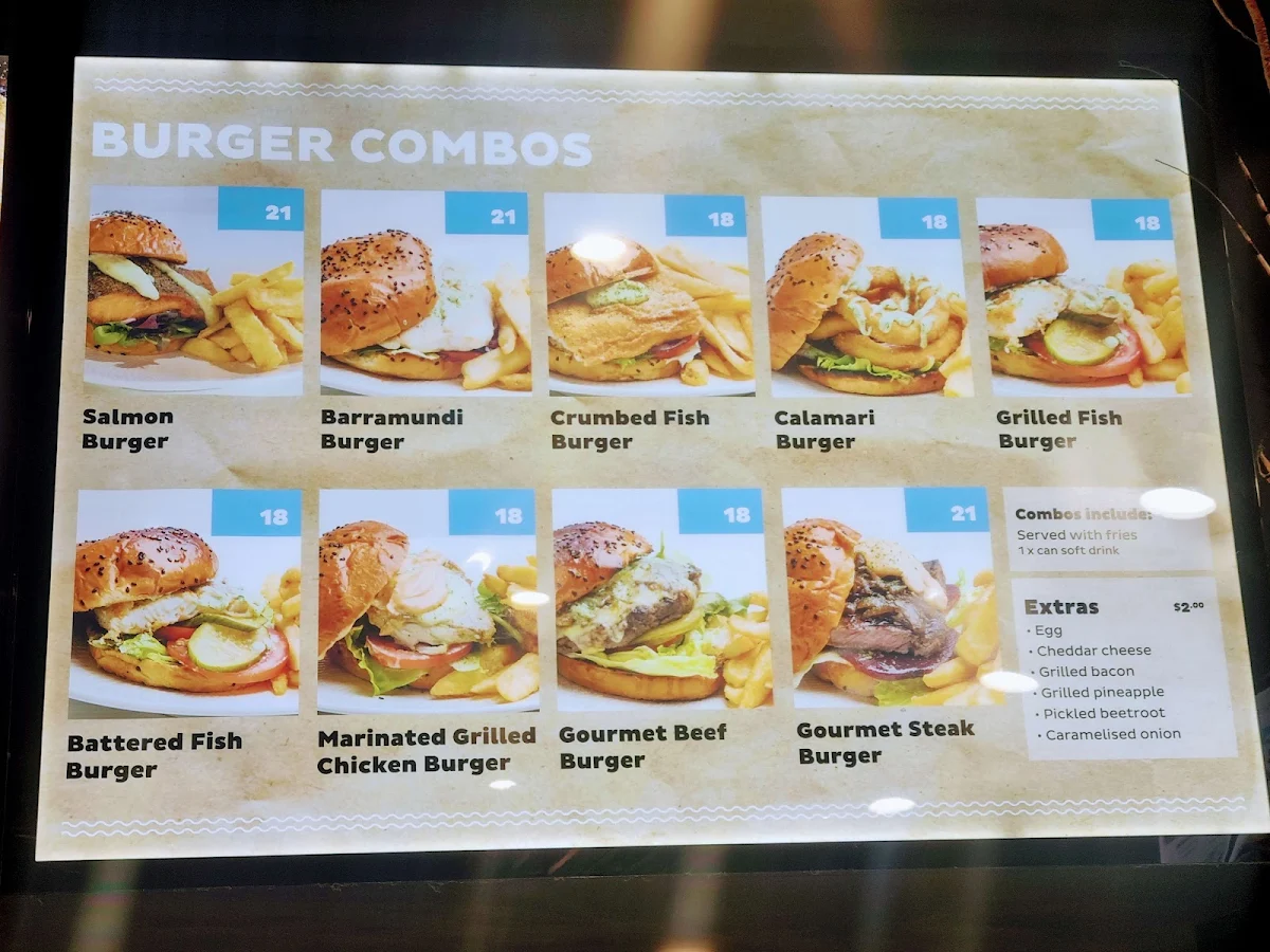 Menu, Aces Ocean Foods
