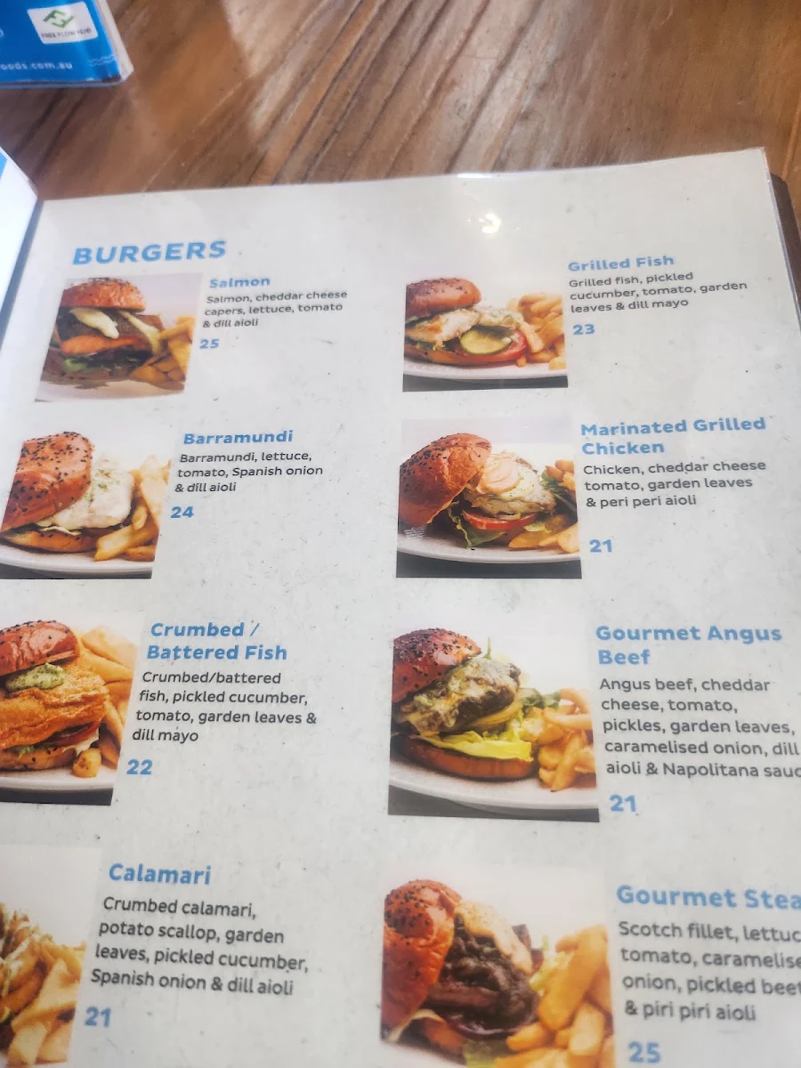 Menu, Aces Ocean Foods