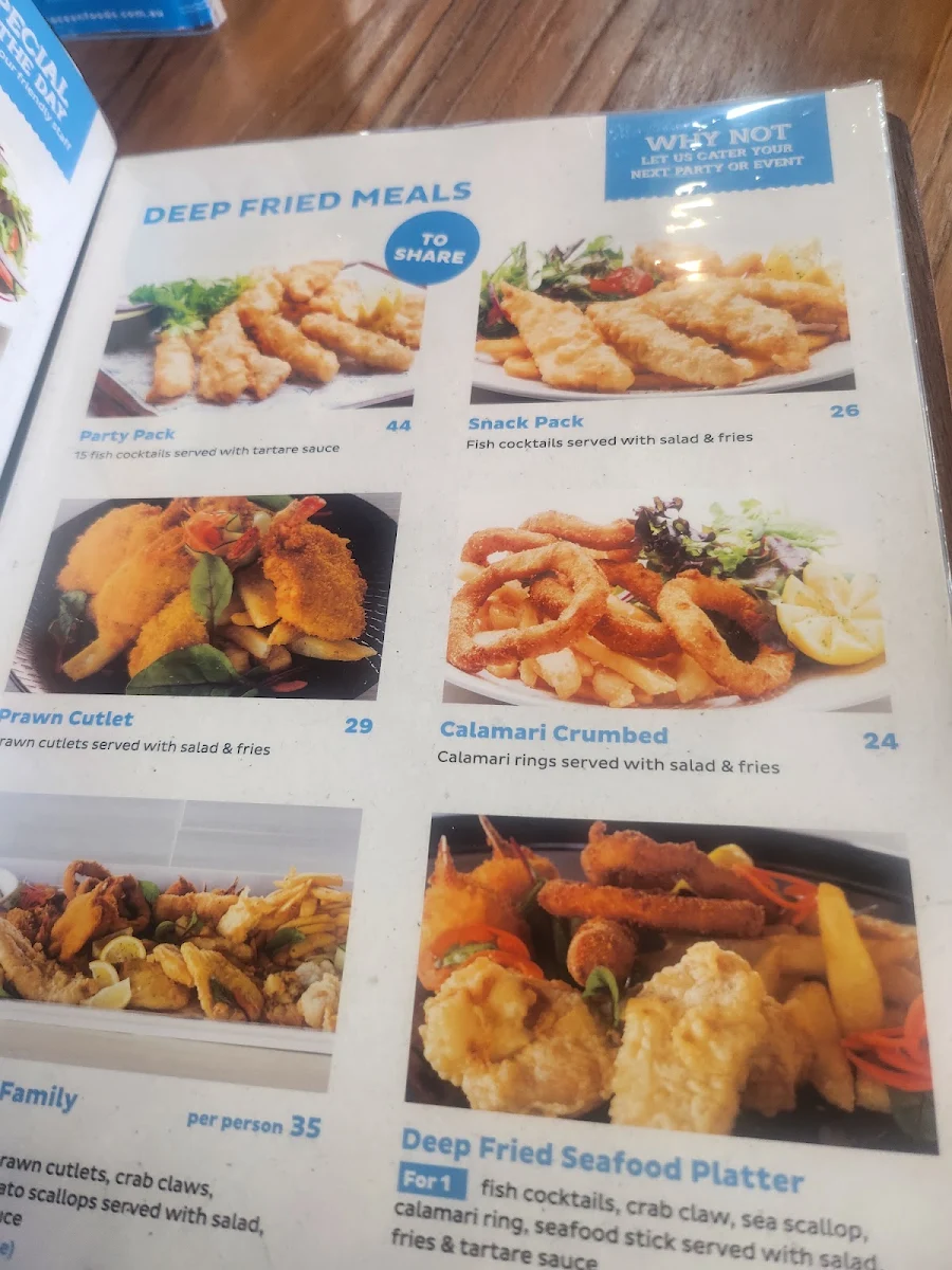 Menu, Aces Ocean Foods