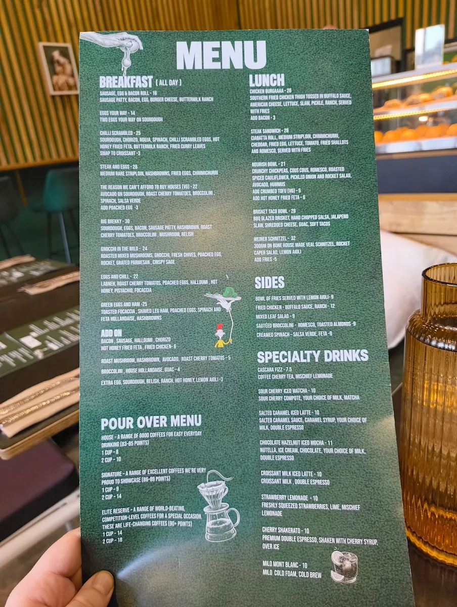 Menu, ONE BLOCK UP