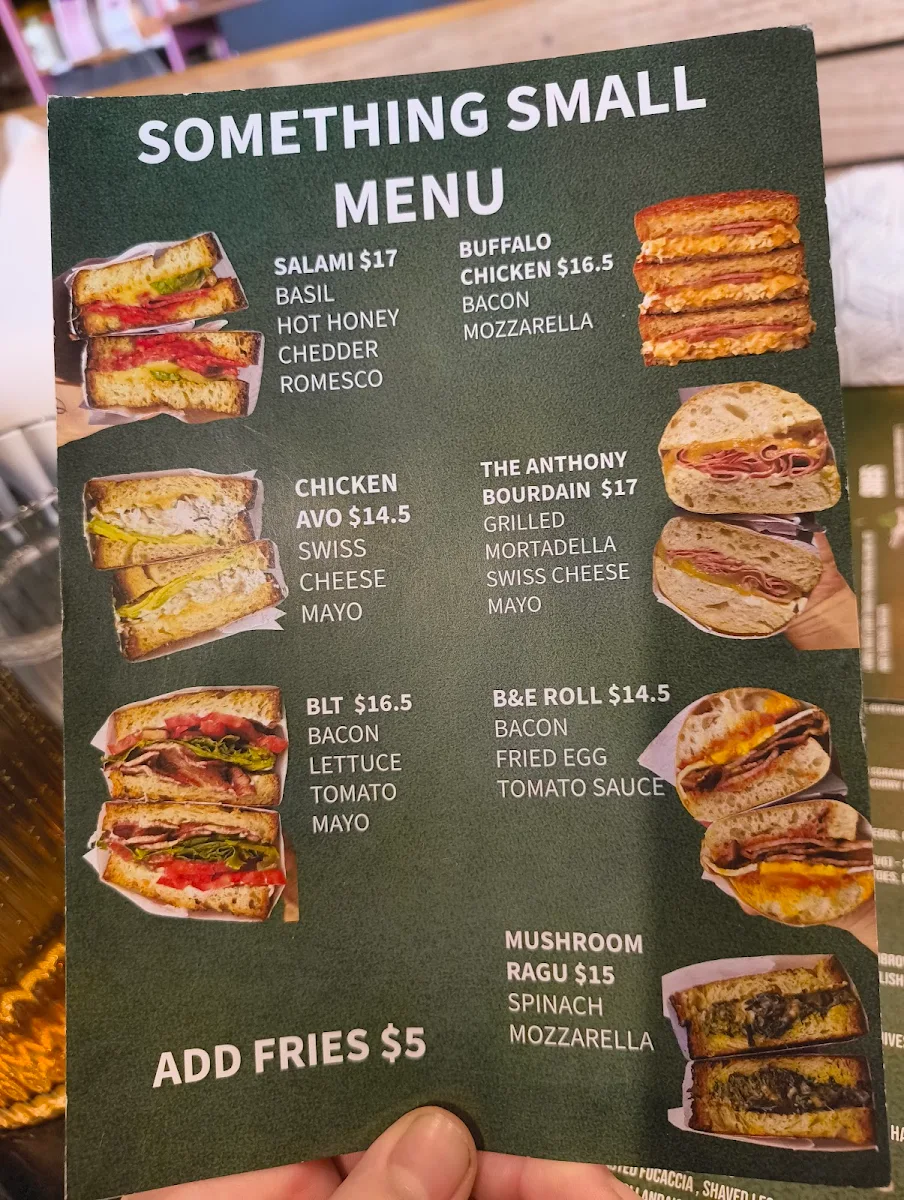 Menu, ONE BLOCK UP