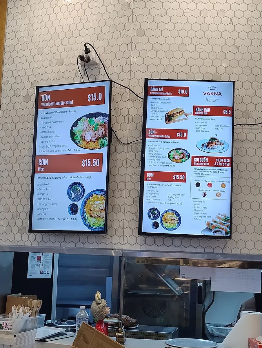 Menu, Vakna Bakery