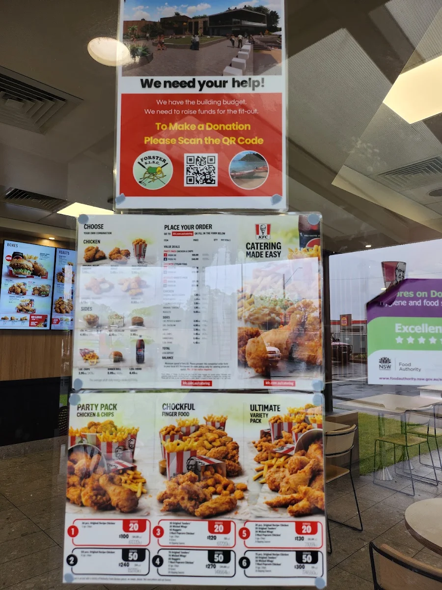 Menu, KFC Forster