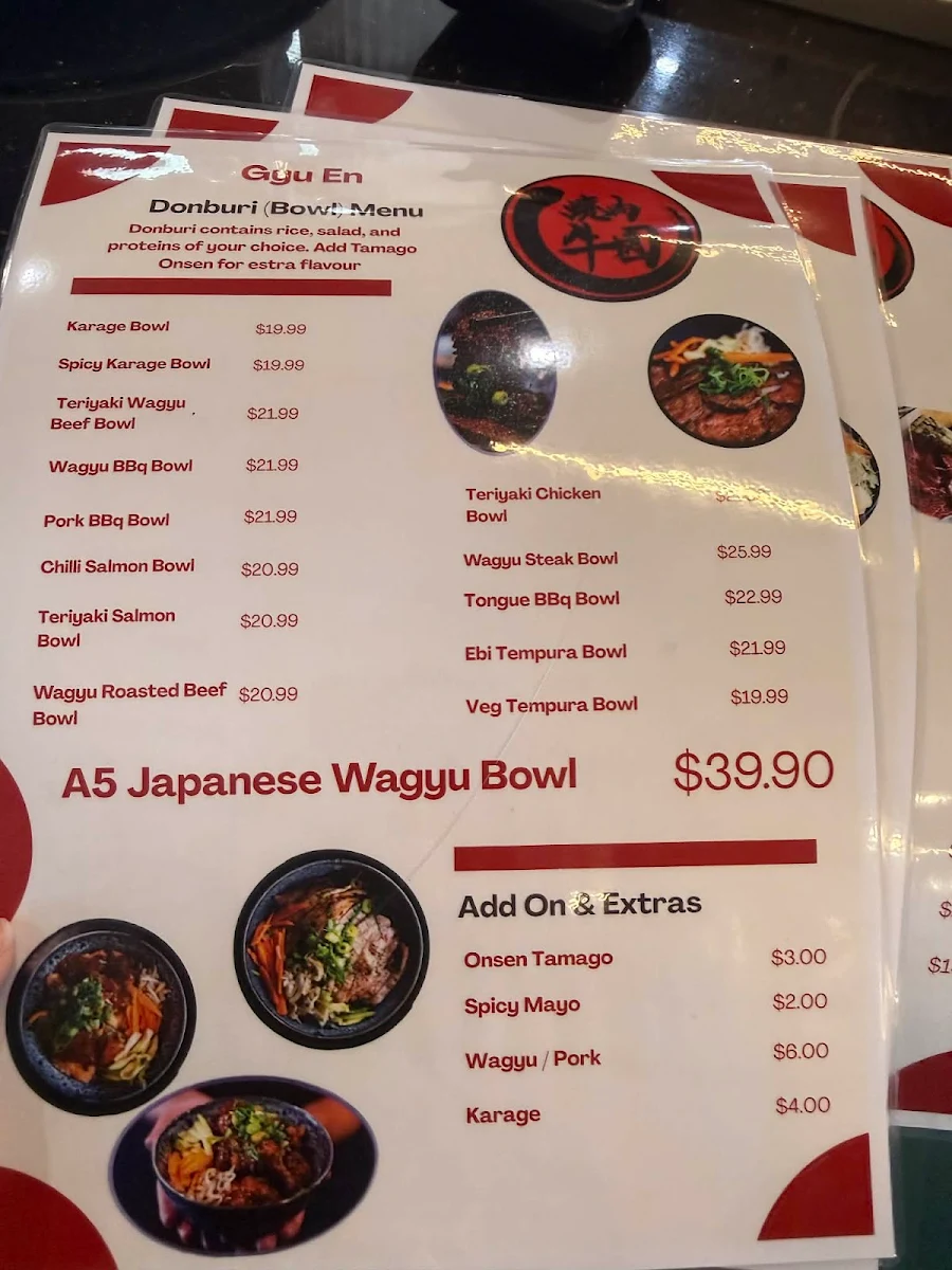 Menu, Gyu En Bunbury
