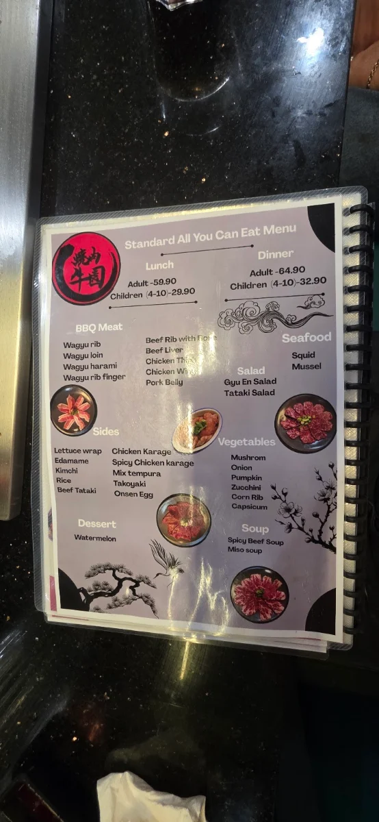 Menu, Gyu En Bunbury