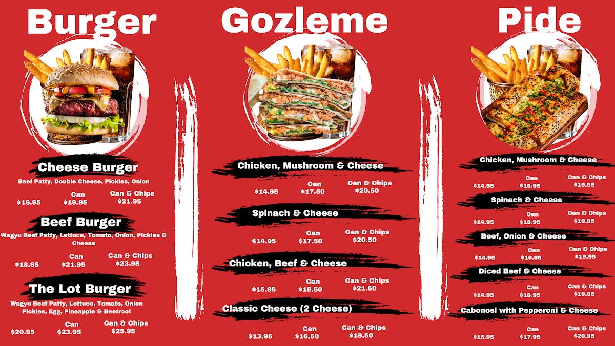 Menu, Norwest Kebab House