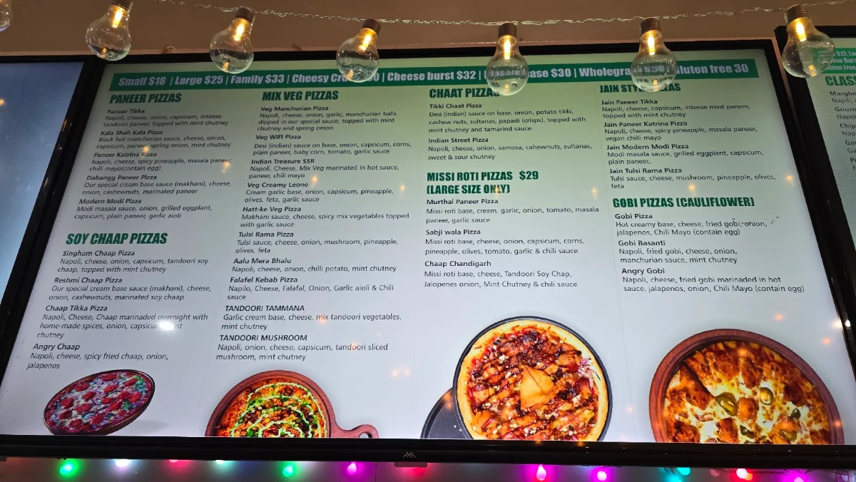 Menu, Pizzatude(Fully Vegetarian)