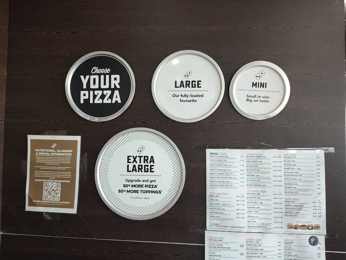 Menu, Domino's Pizza Thornleigh (NSW)
