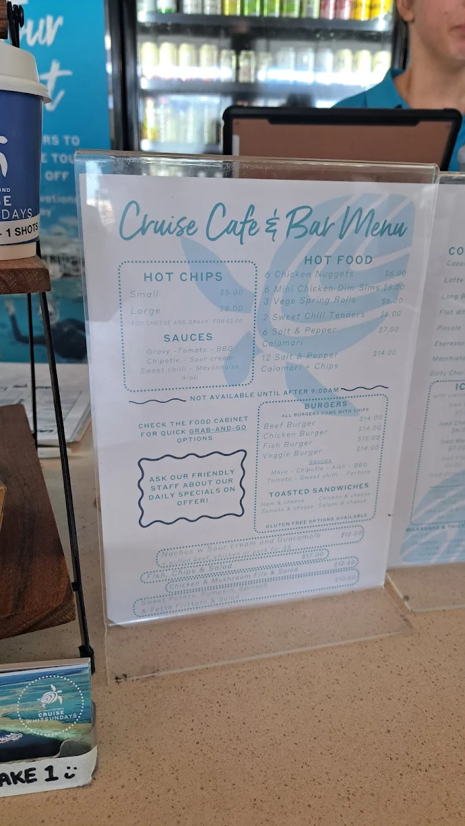 Menu, CRUISE CAFE & BAR
