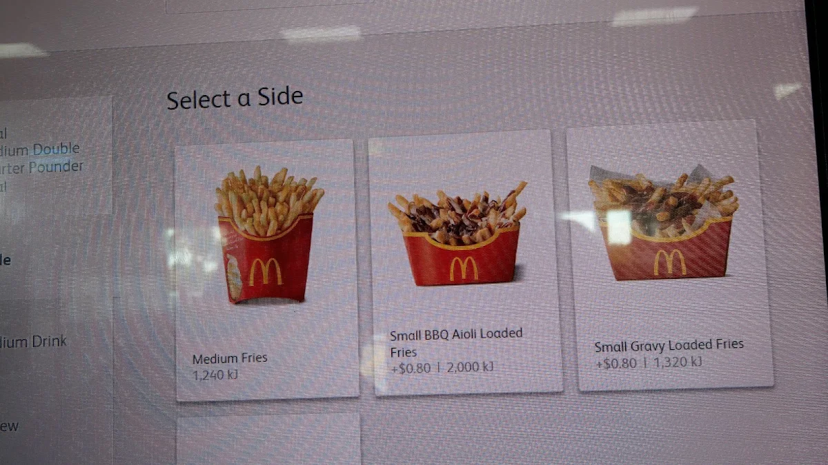 Menu, McDonald's Pakenham Bypass Outbound