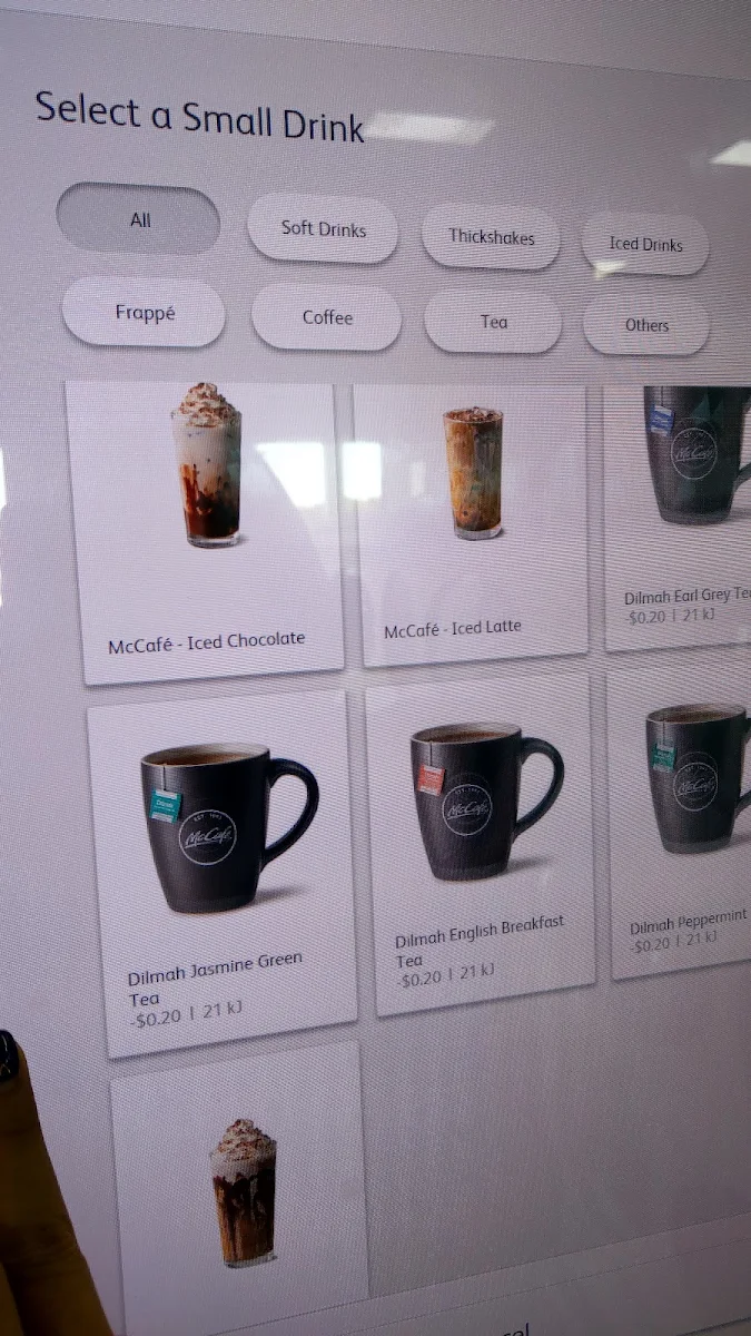 Menu, McDonald's Pakenham Bypass Outbound