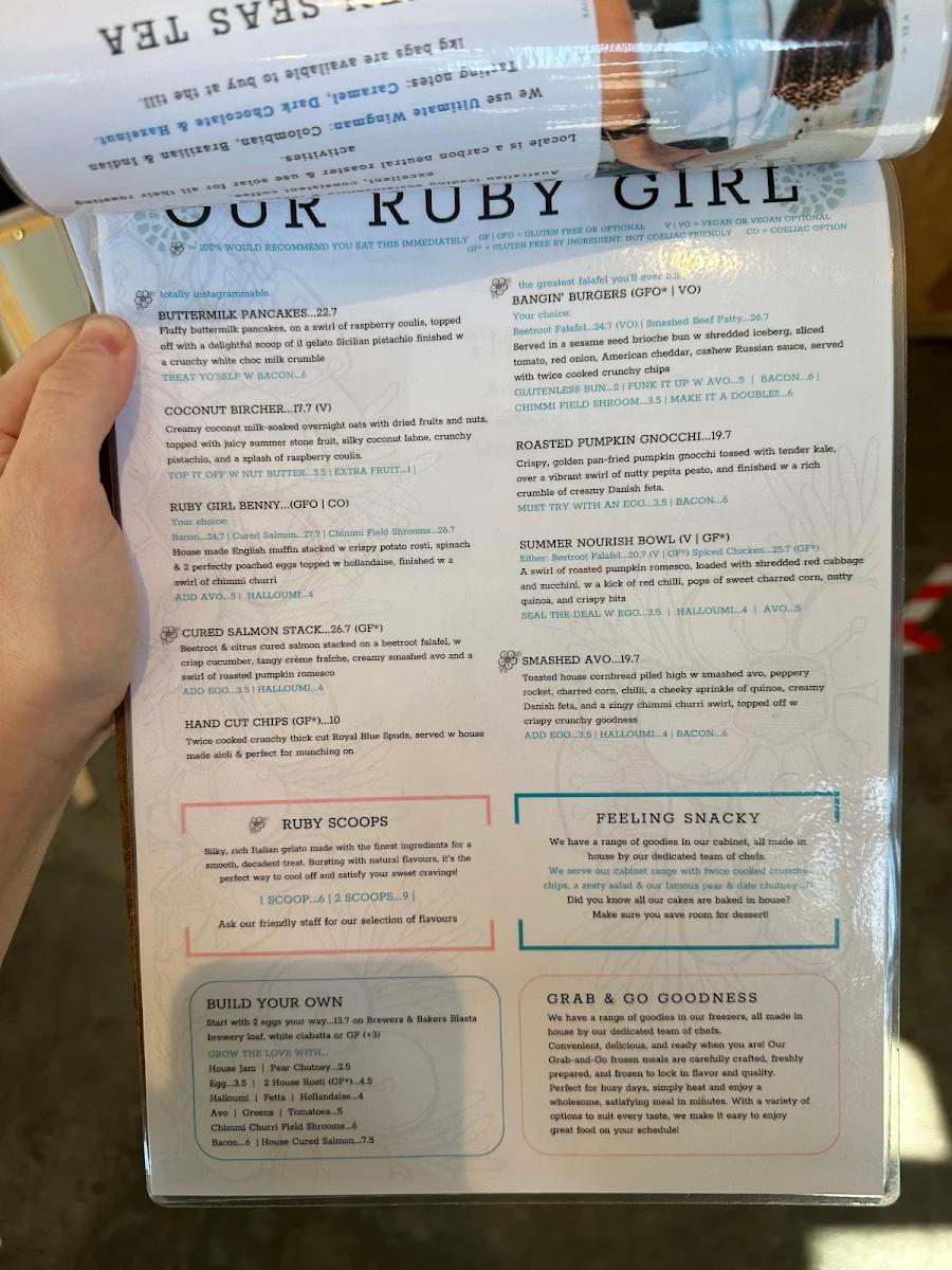 Menu, Our Ruby Girl