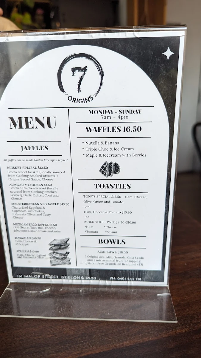 Menu, 7 Origins Malop
