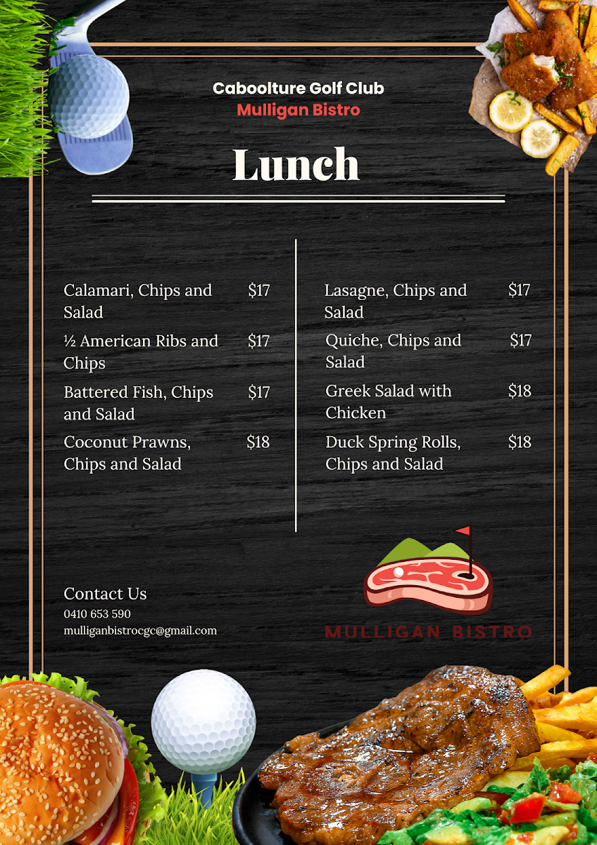 Menu, Mulligan Bistro