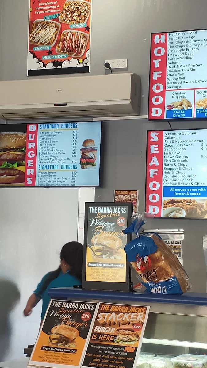 Menu, Barra Jacks Tenterfield