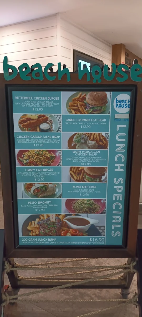 Menu, Beach House Bar & Grill CBD