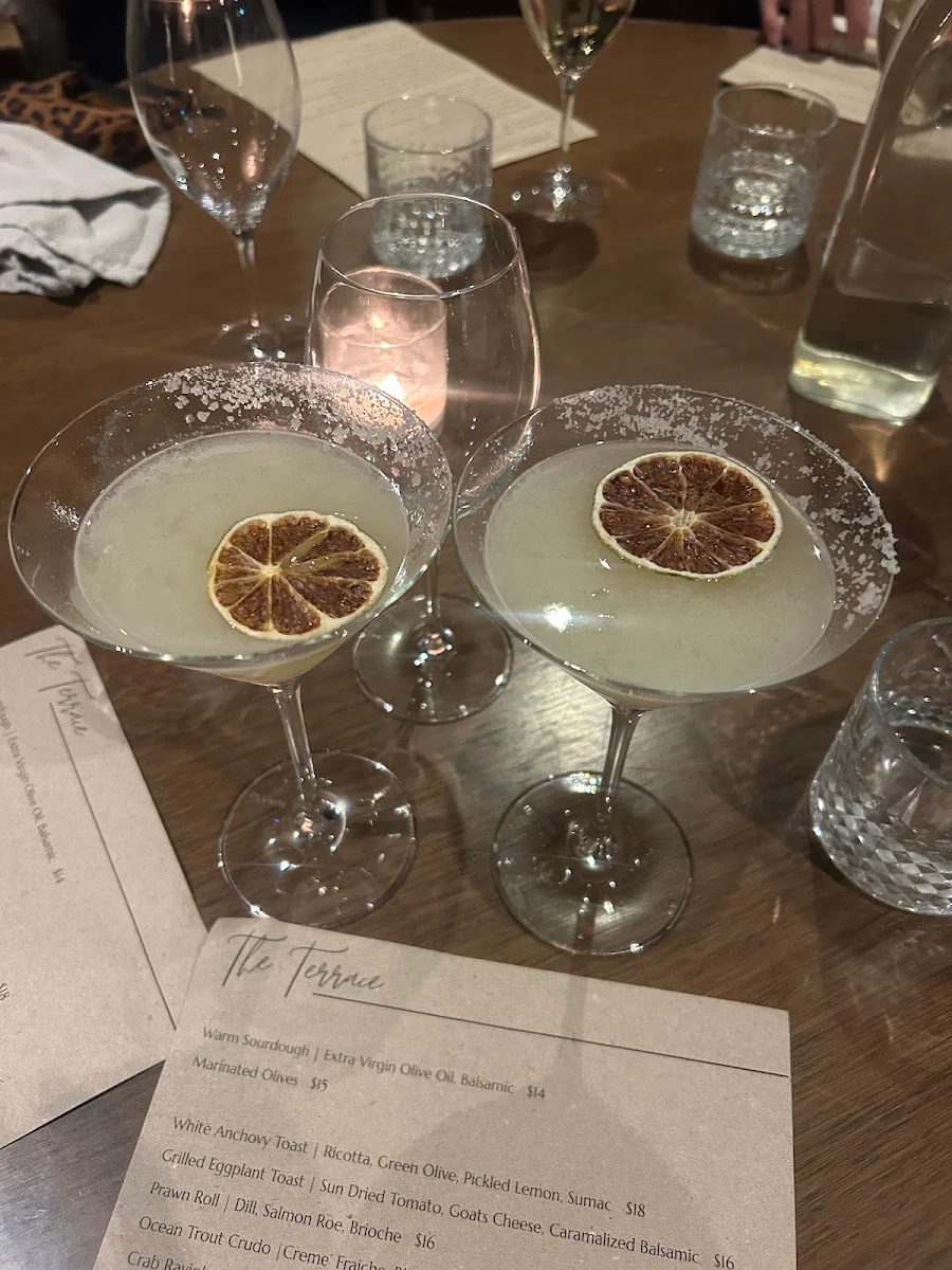Menu, Terrace Restaurant