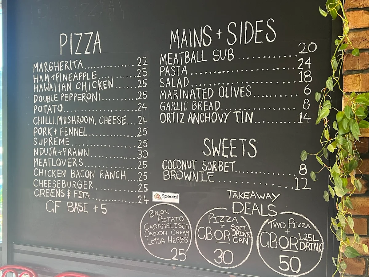 Menu, Crafers Pizza Bar