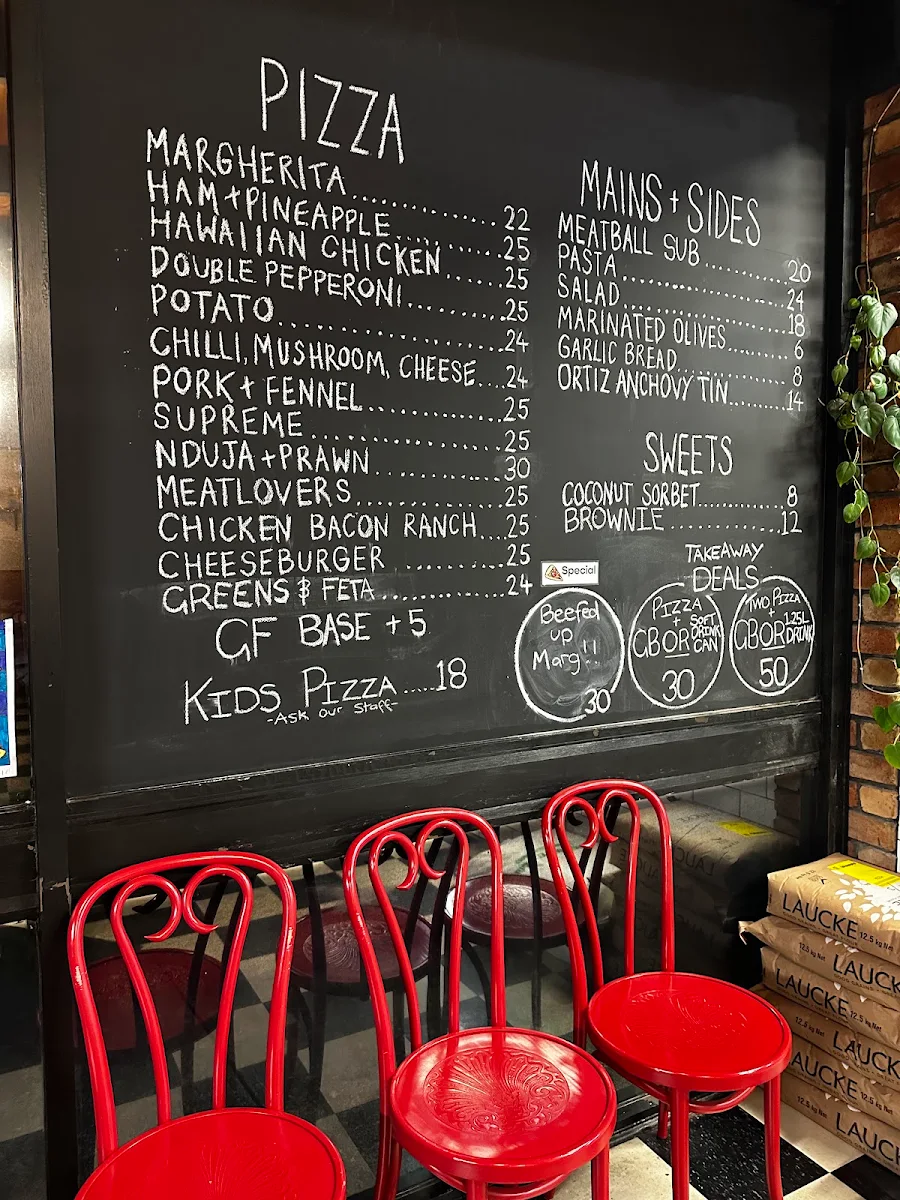 Menu, Crafers Pizza Bar