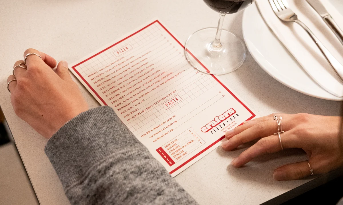 Menu, Crafers Pizza Bar