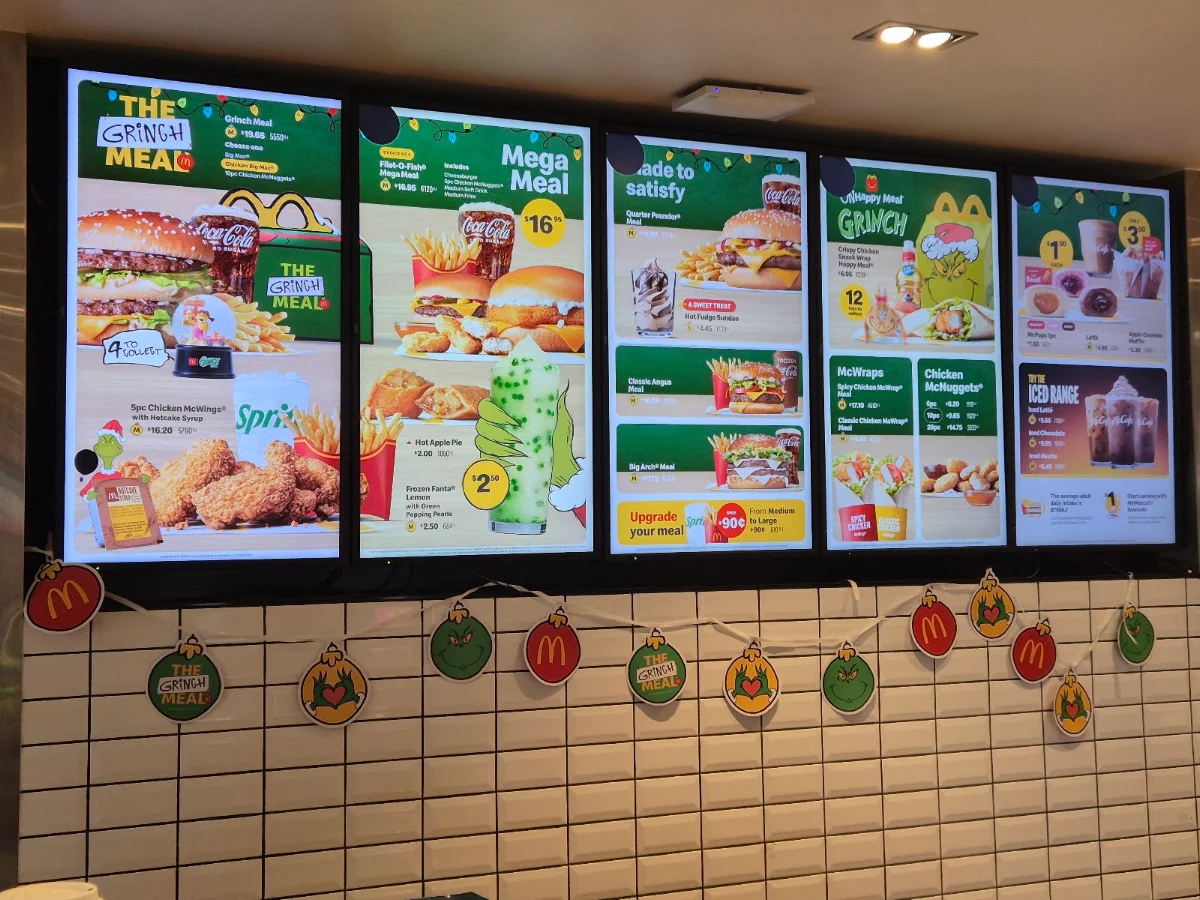 Menu, McDonald's Enfield SA