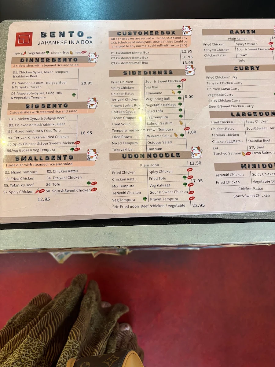 Menu, Bento Box on George