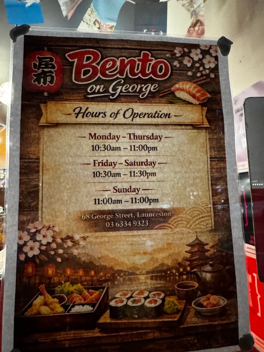 Menu, Bento Box on George