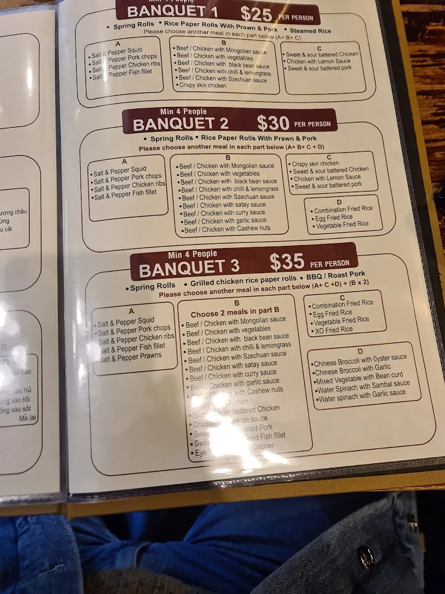 Menu, Vinh Phat