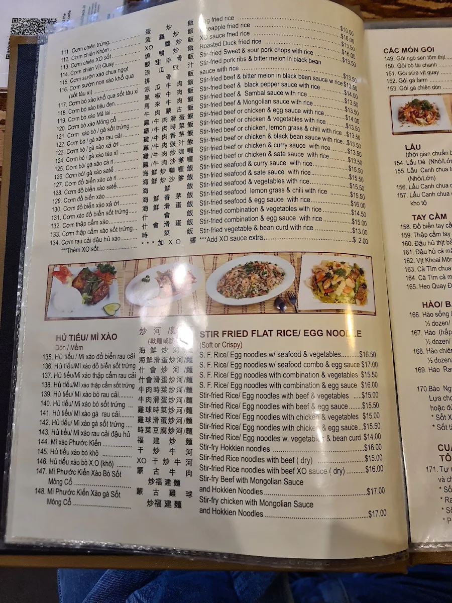 Menu, Vinh Phat