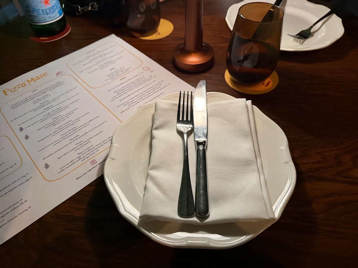 Menu, Pizza'Mare