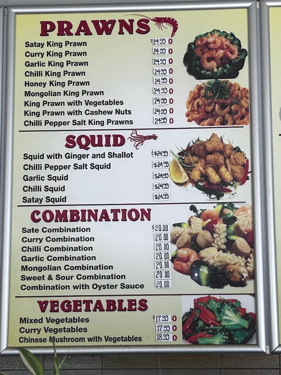 Menu, Glenfield Chinese & Fish & Chip shop