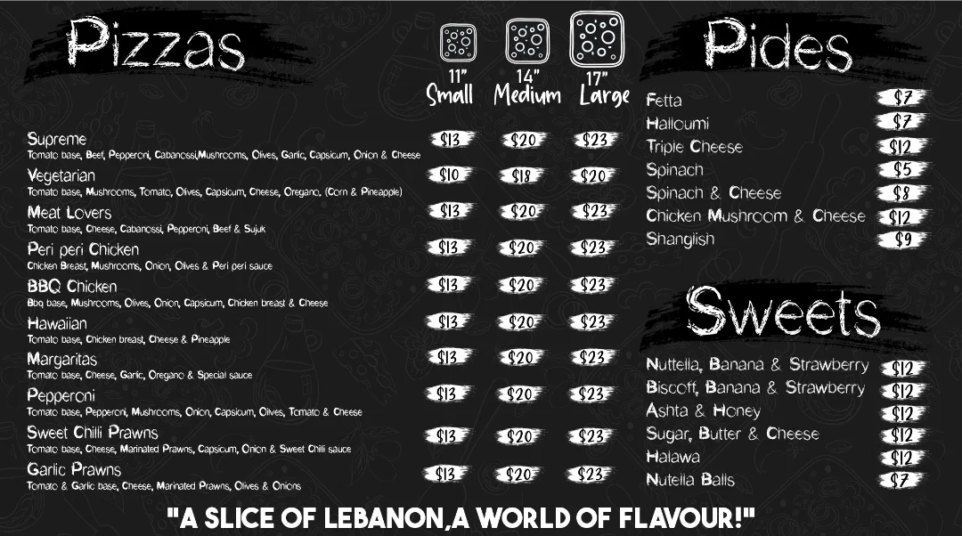 Menu, Caffeine and Dough Punchbowl