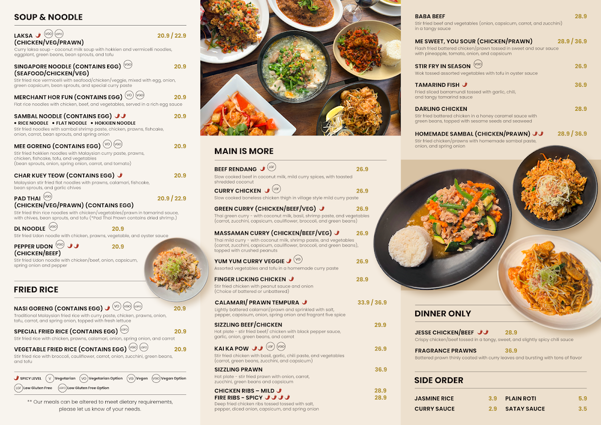 Menu, Merchant Society