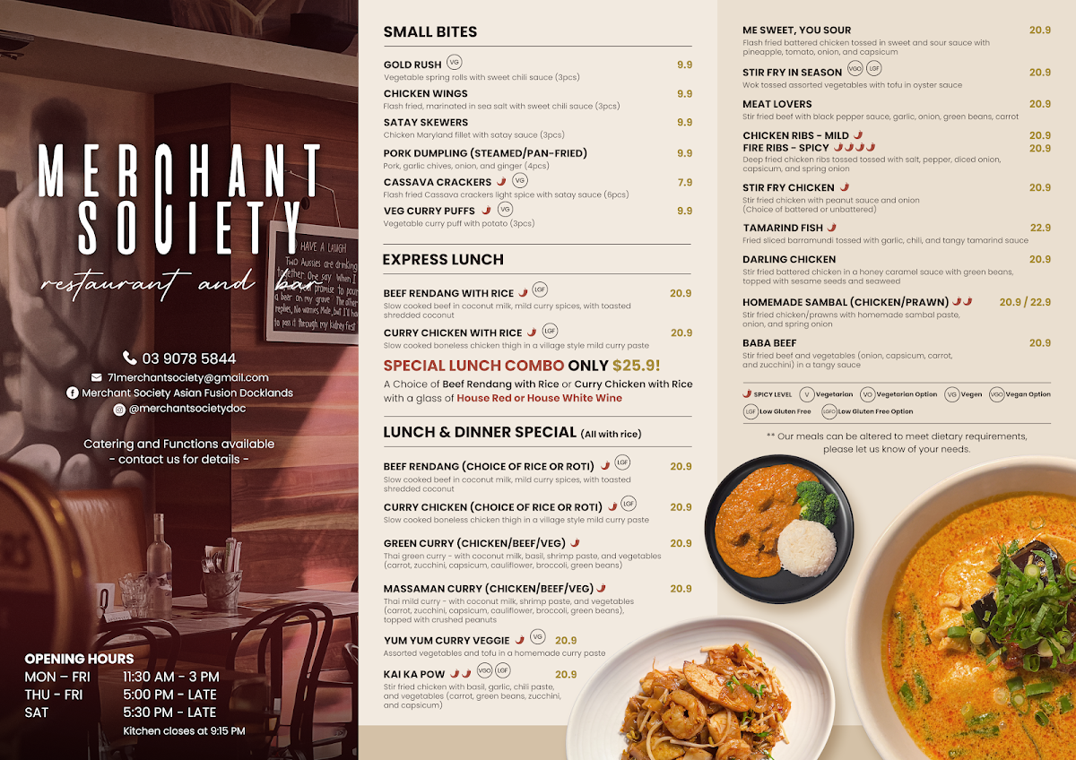 Menu, Merchant Society