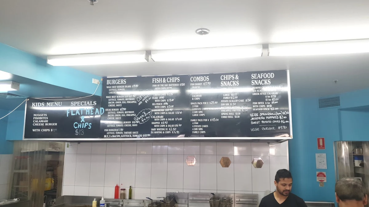 Menu, Caught 'n Cooked Fish & Chips Broadbeach