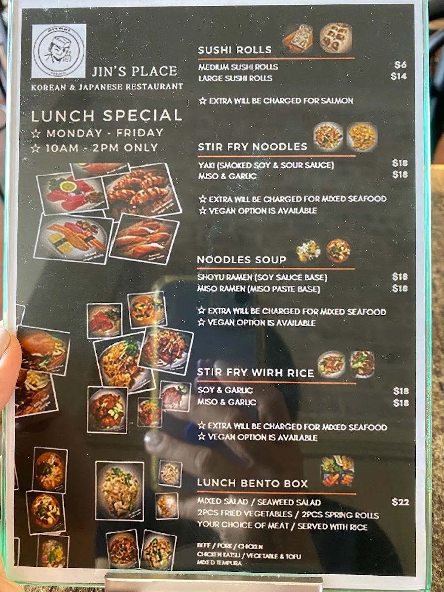 Menu, JIN'S PLACE
