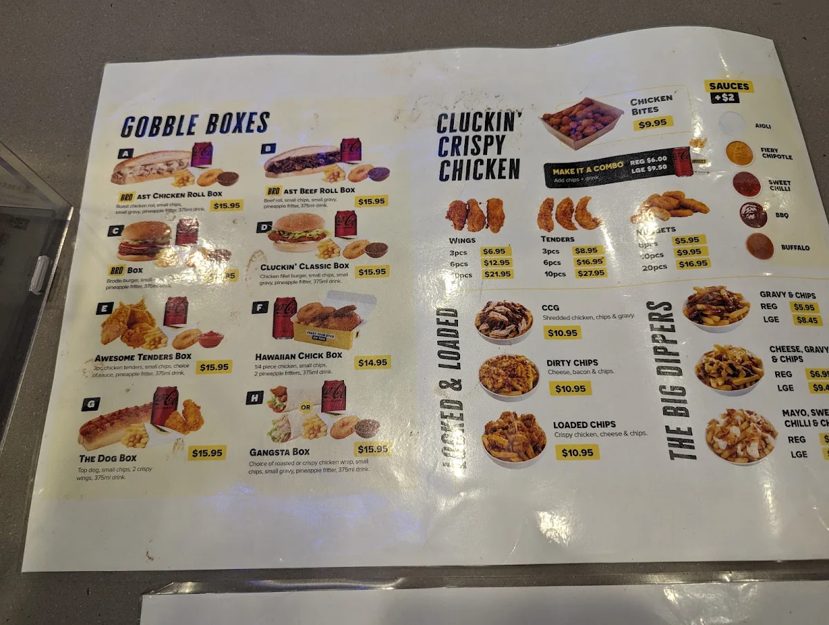 Menu, Brodies Chicken & Burgers Ipswich