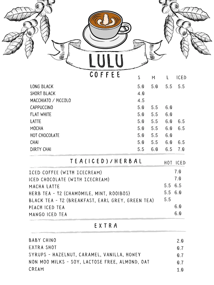 Menu, LULU COFFEE & JAPANESE KITCHEN URANGAN