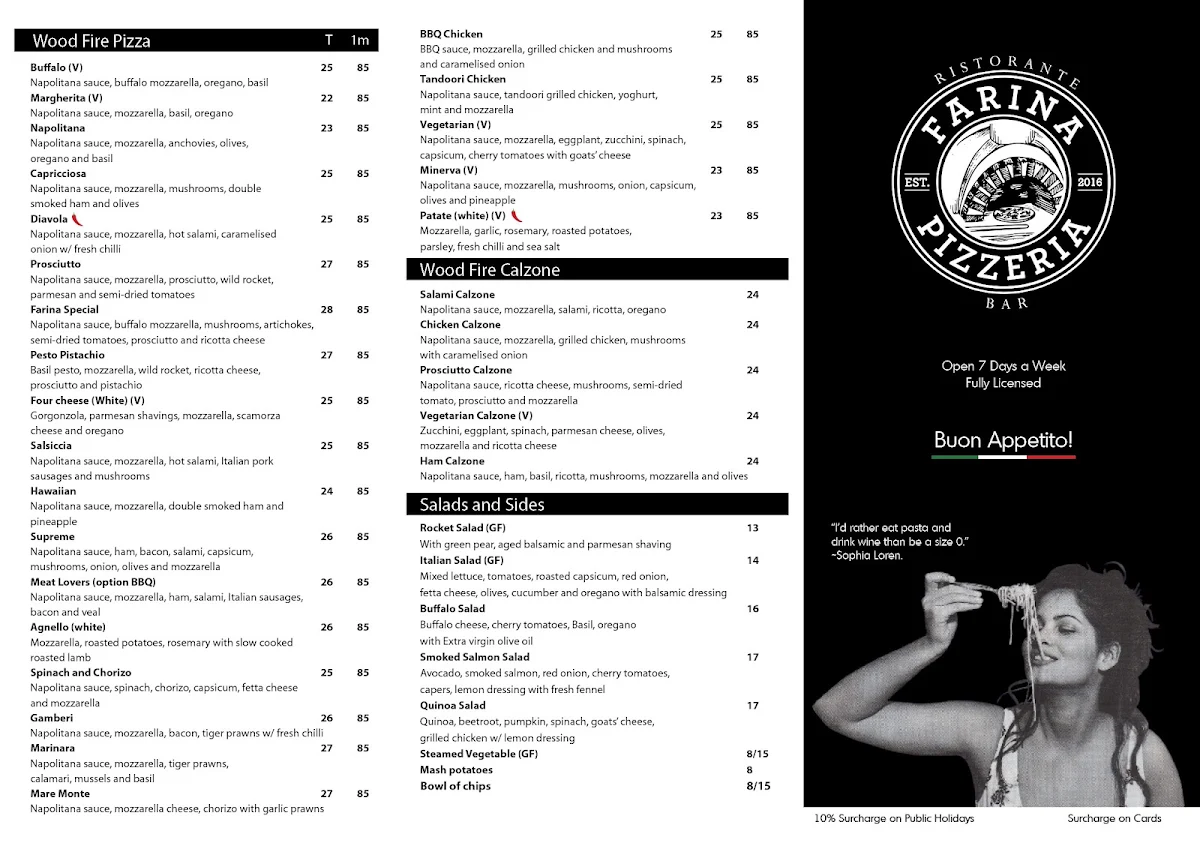 Menu, Farinas Turramurra
