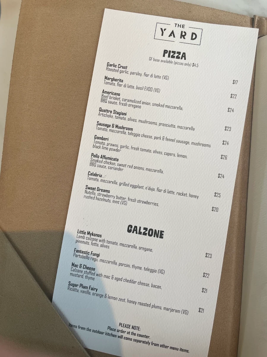Menu, Camperdown Commons