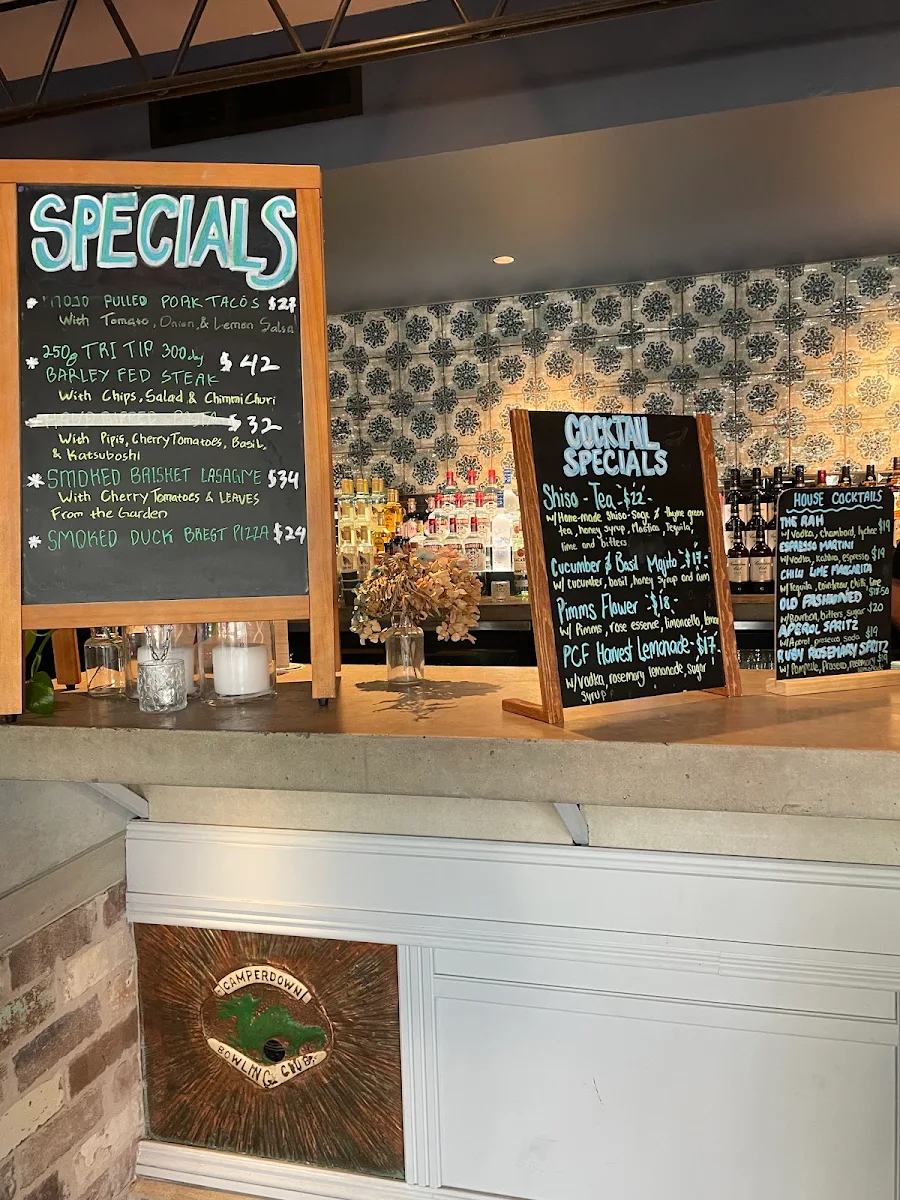Menu, Camperdown Commons